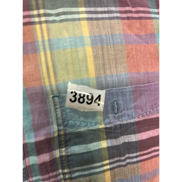 Eddie Bauer Mens Shirt Sz Small Madras Patchwork Cabincore Preppy Casual Vintage - Picture 6 of 6
